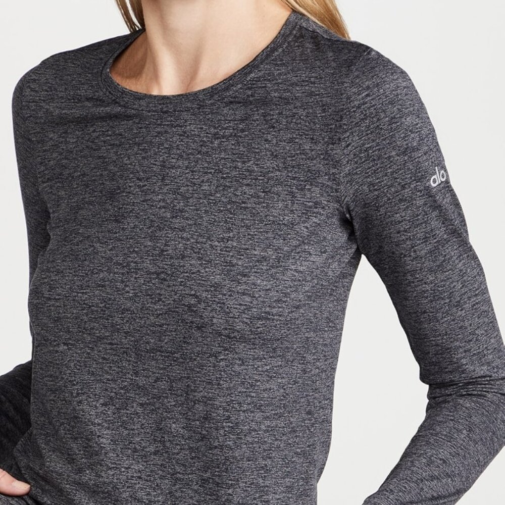 COPY - Alo Yoga Women's Alosoft Finesse Long Sleeve Tee HEATHER GREY